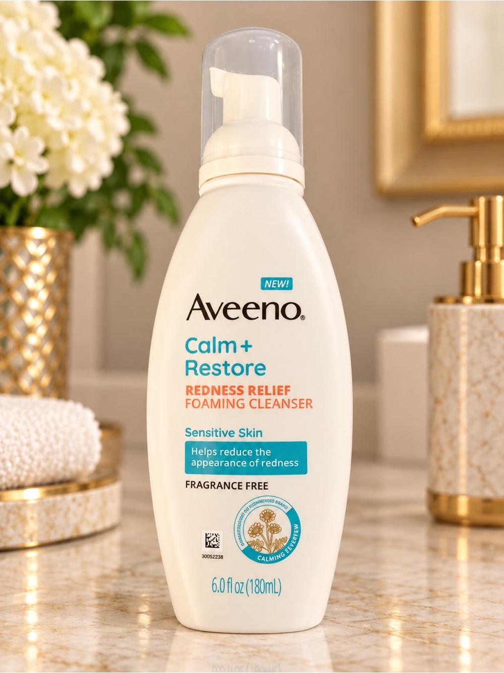Aveeno Calm + Restore Redness Relief Foaming Cleanser 6 oz Fragrance Free